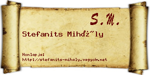 Stefanits Mihály névjegykártya