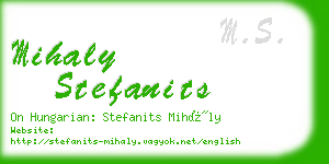 mihaly stefanits business card